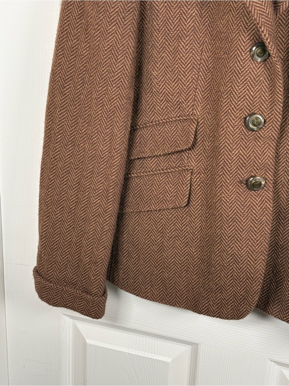 Ralph Lauren Brown Textured Tweed Blazer - Picture 4 of 10